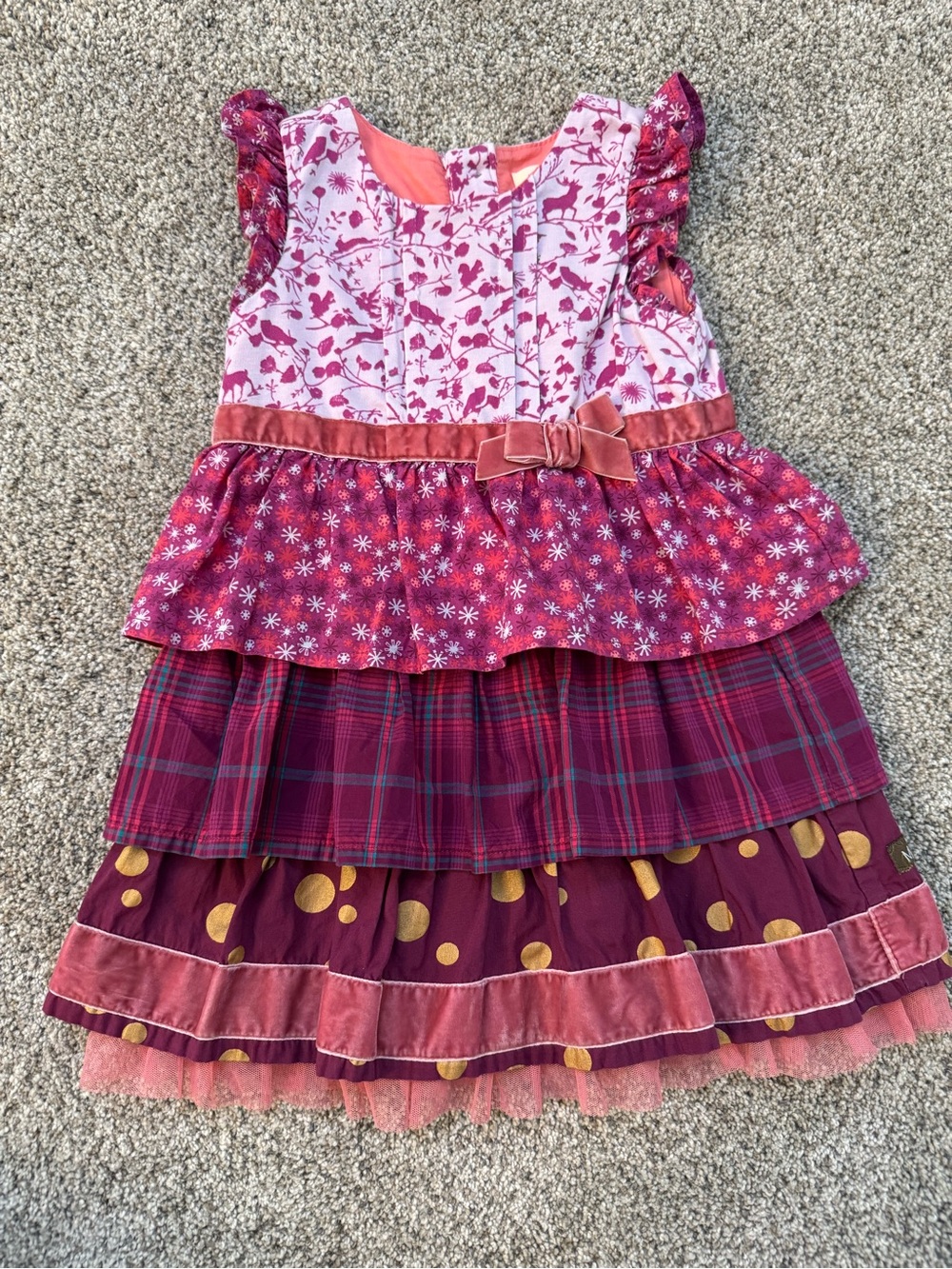 Matilda Jane Pink and Burgundy Floral Dress Size 18-24 Month
